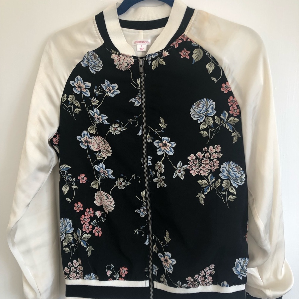 Xhilaration floral bomber jacket